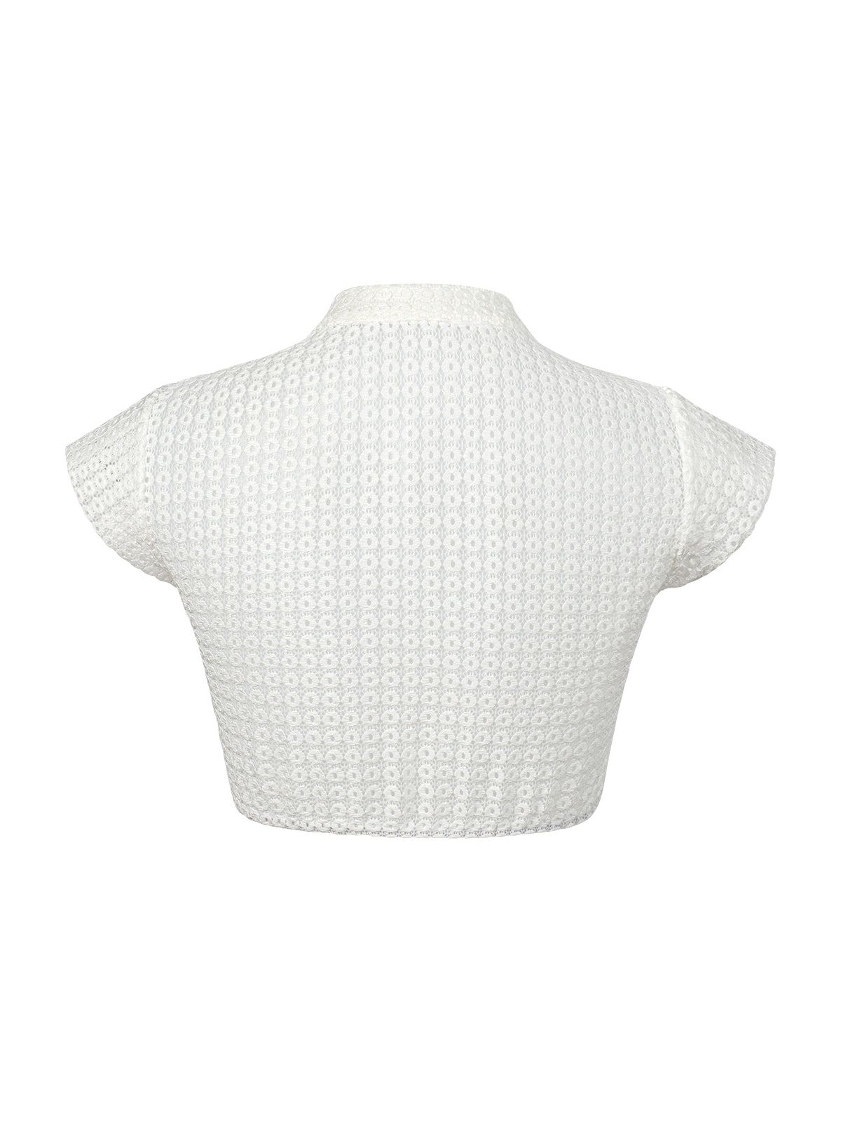 Lyhyt käsivarsi korkean kaulan valkoisten naisten dirndlblous Torino